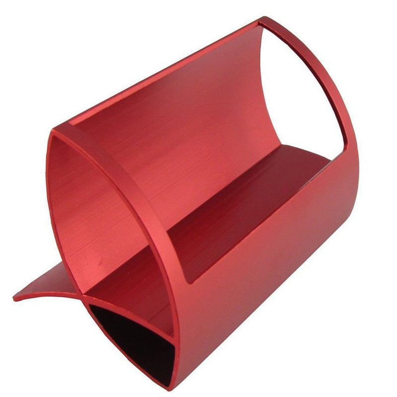 YTYKINOY Desktop Innovative Metal Business Card Display Holder Stand Creative Q Shape Aluminum Business Name Card Holder (Red) - Image 1